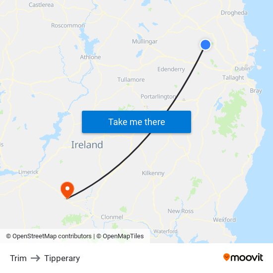 Trim to Tipperary map