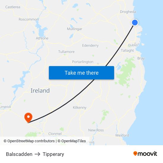 Balscadden to Tipperary map