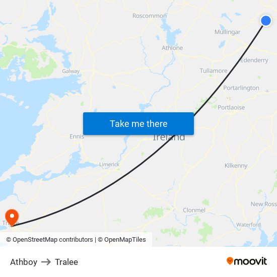 Athboy to Tralee map