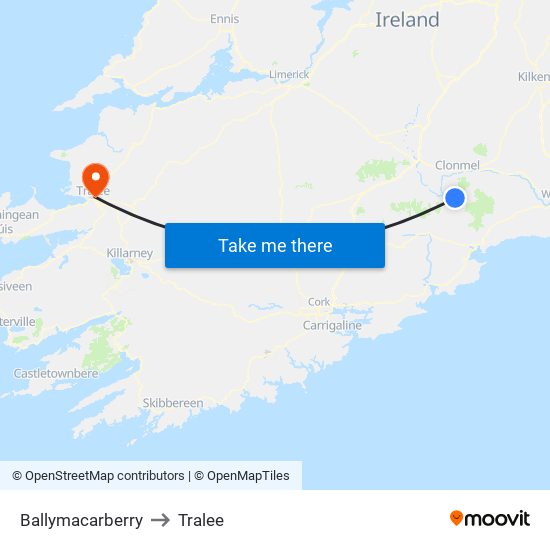 Ballymacarberry to Tralee map