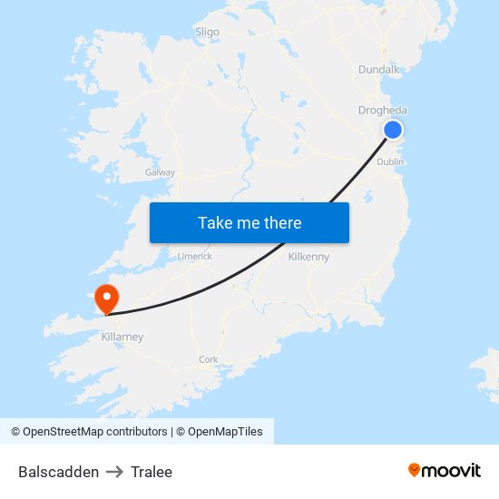 Balscadden to Tralee map