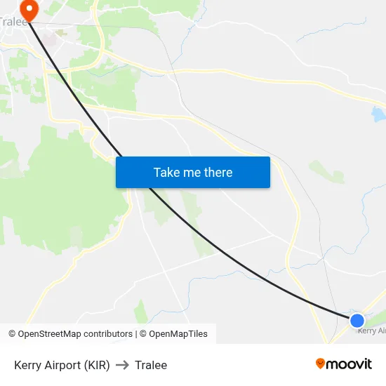 Kerry Airport (KIR) to Tralee map