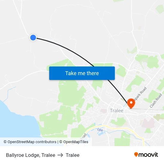 Ballyroe Lodge, Tralee to Tralee map