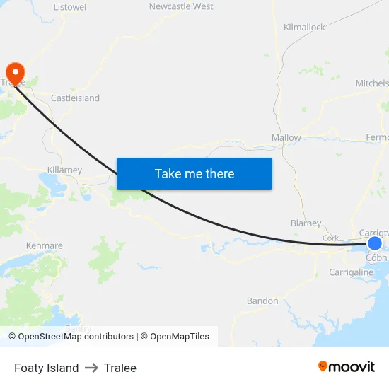 Foaty Island to Tralee map