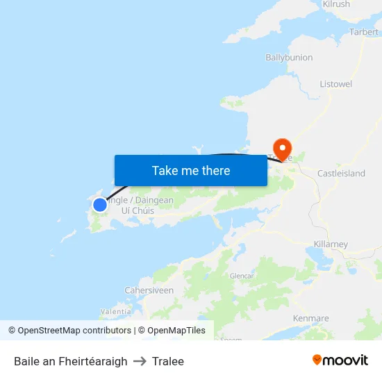 Baile an Fheirtéaraigh to Tralee map