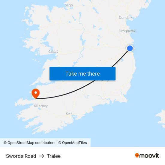 Swords Road to Tralee map