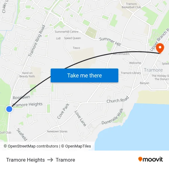 Tramore Heights to Tramore map