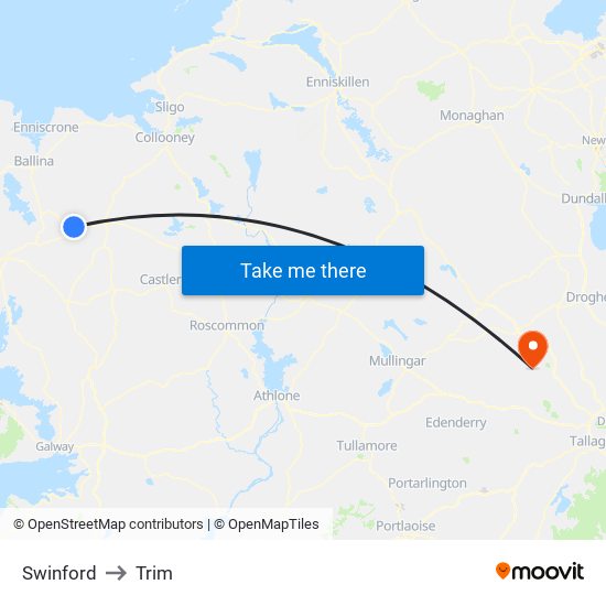 Swinford to Trim map
