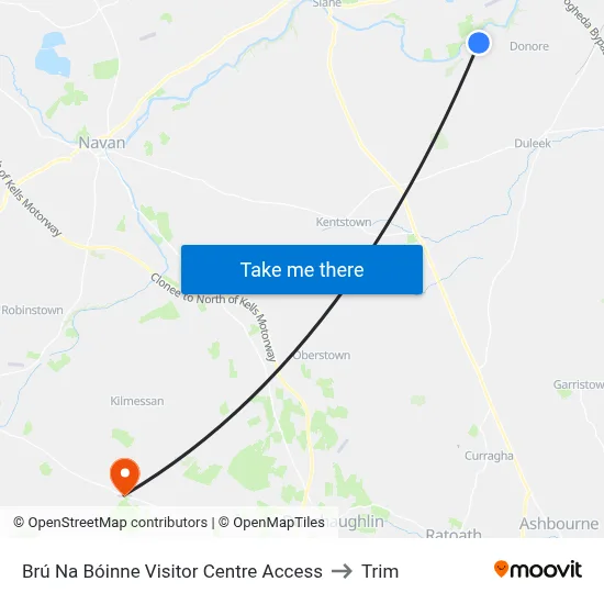 Brú Na Bóinne Visitor Centre Access to Trim map