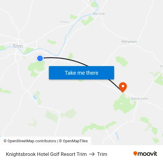Knightsbrook Hotel Golf Resort Trim to Trim map