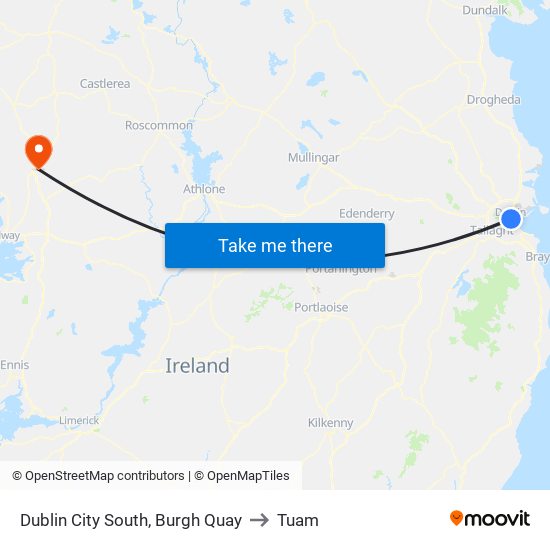 Dublin City South, Burgh Quay to Tuam map