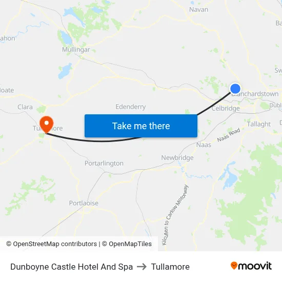 Dunboyne Castle Hotel And Spa to Tullamore map