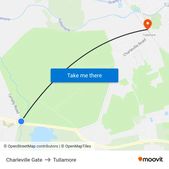 Charleville Gate to Tullamore map
