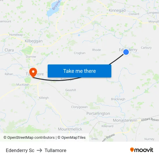 Edenderry Sc to Tullamore map