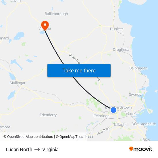 Lucan North to Virginia map
