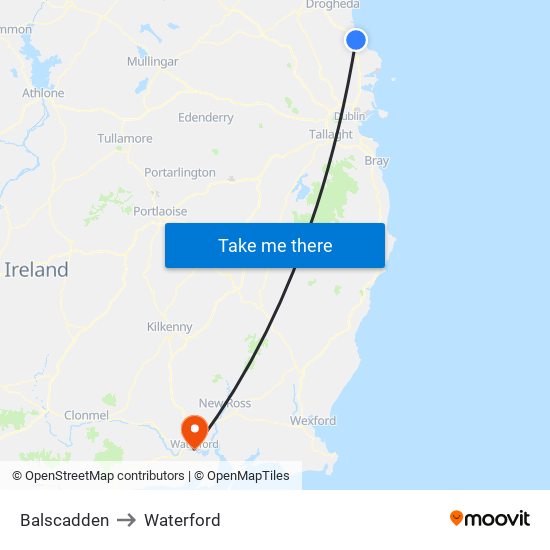 Balscadden to Waterford map