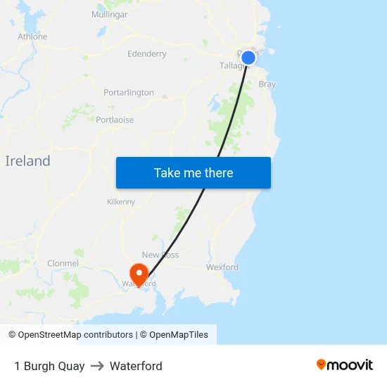 1 Burgh Quay to Waterford map
