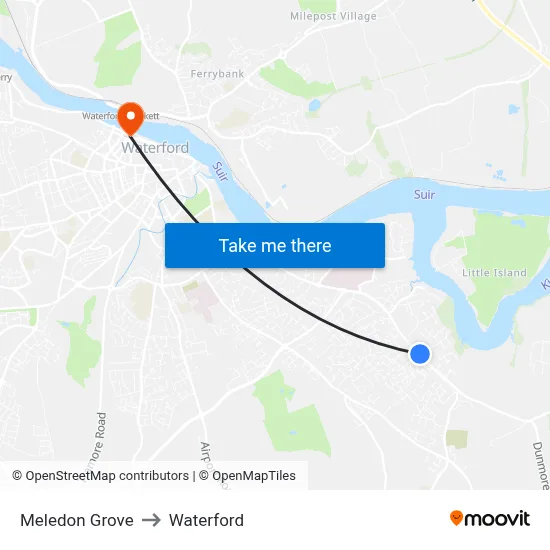 Meledon Grove to Waterford map