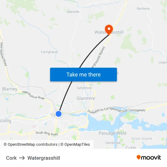 Cork to Watergrasshill map