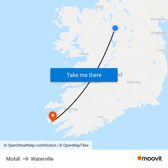 Mohill to Waterville map