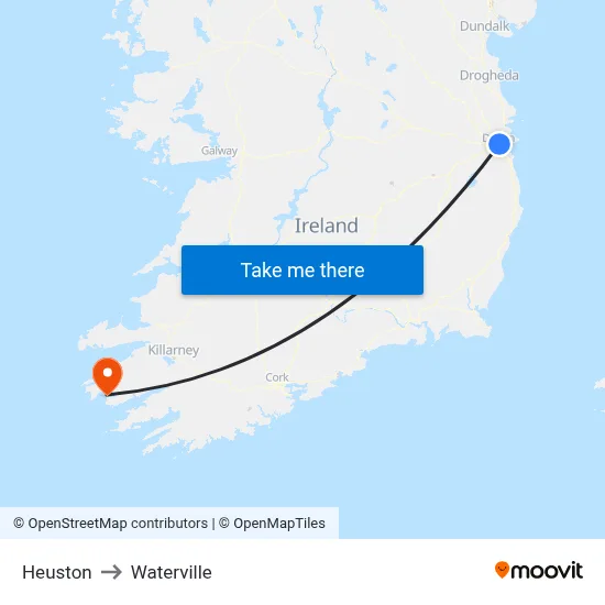 Heuston to Waterville map