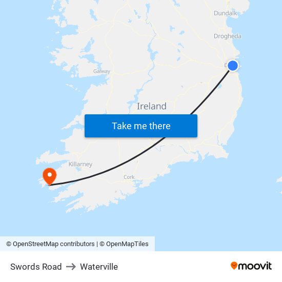 Swords Road to Waterville map