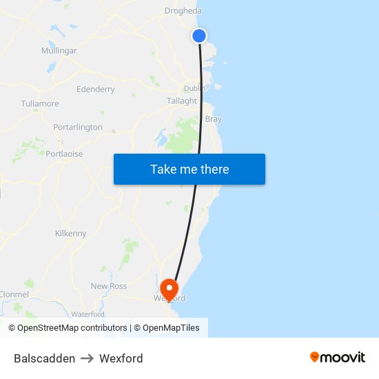 Balscadden to Wexford map