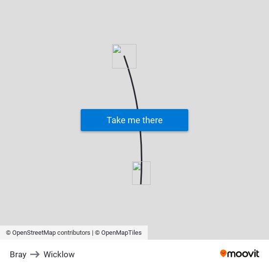 Bray to Wicklow map