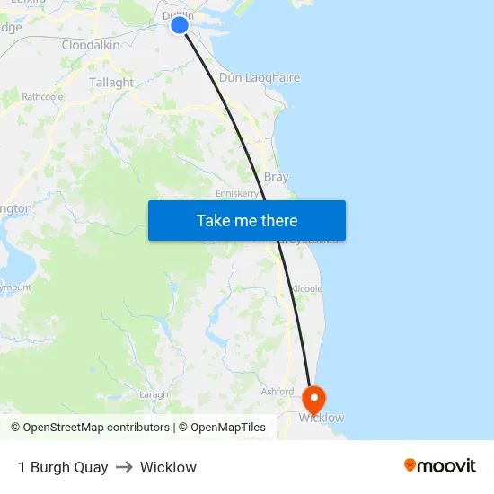 1 Burgh Quay to Wicklow map