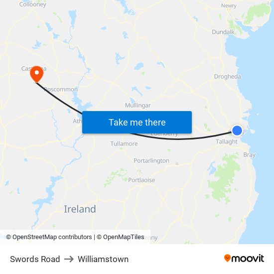 Swords Road to Williamstown map