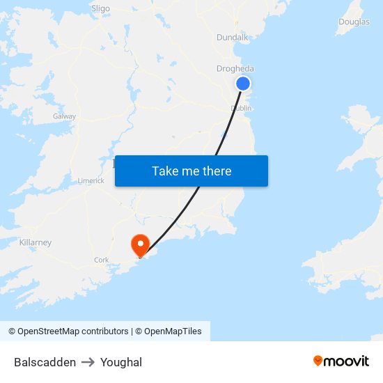 Balscadden to Youghal map