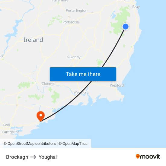 Brockagh to Youghal map