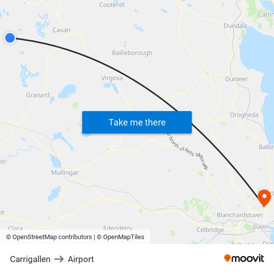 Carrigallen to Airport map