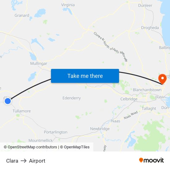 Clara to Airport map