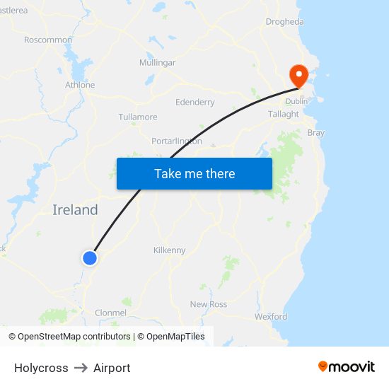 Holycross to Airport map