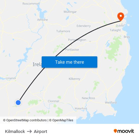 Kilmallock to Airport map