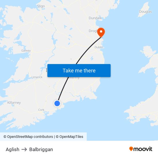 Aglish to Balbriggan map