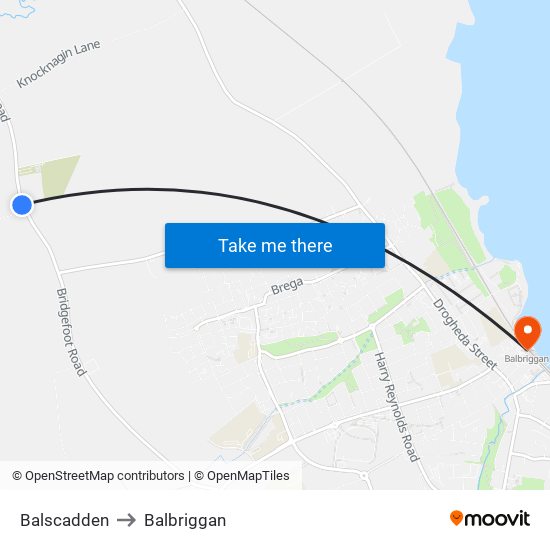 Balscadden to Balbriggan map