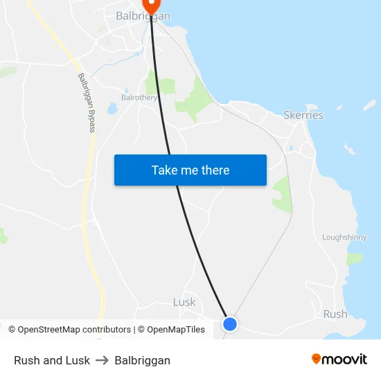 Rush and Lusk to Balbriggan map
