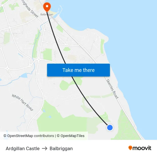 Ardgillan Castle to Balbriggan map