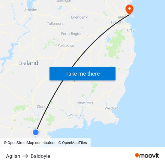 Aglish to Baldoyle map