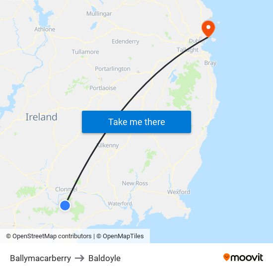 Ballymacarberry to Baldoyle map