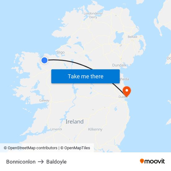 Bonniconlon to Baldoyle map