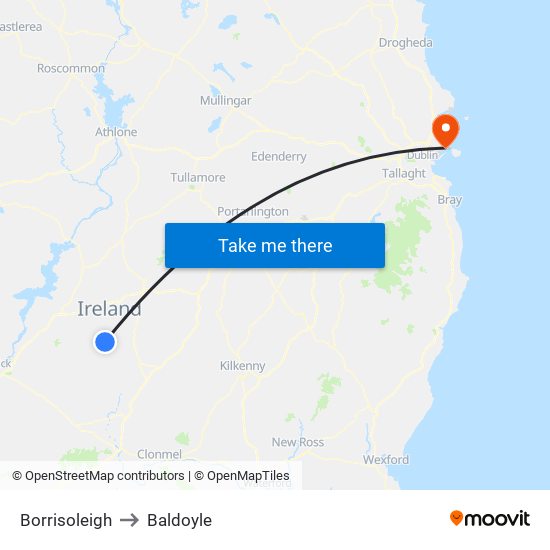 Borrisoleigh to Baldoyle map