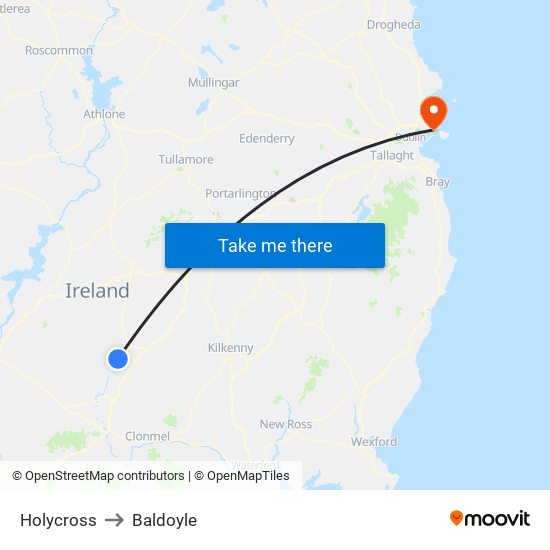 Holycross to Baldoyle map