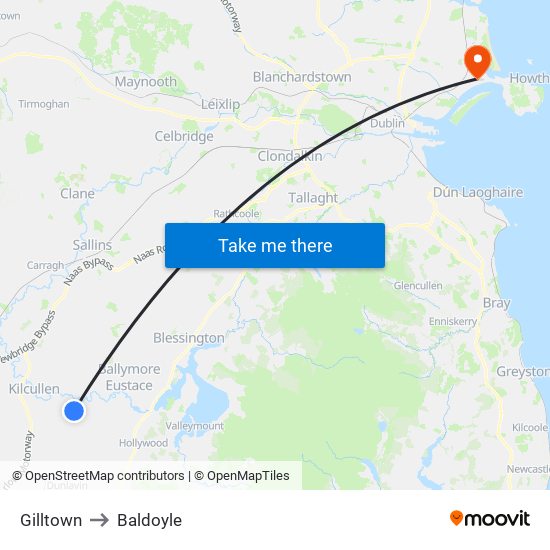 Gilltown to Baldoyle map