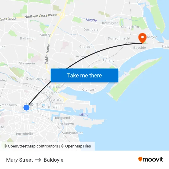 Mary Street to Baldoyle map