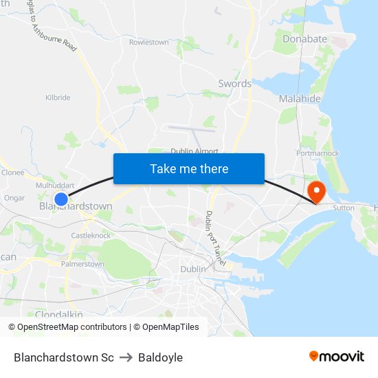 Blanchardstown Sc to Baldoyle map