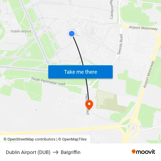Dublin Airport (DUB) to Balgriffin map