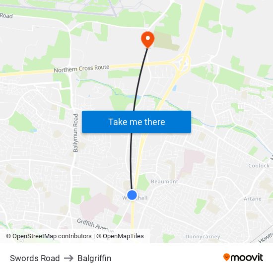 Swords Road to Balgriffin map